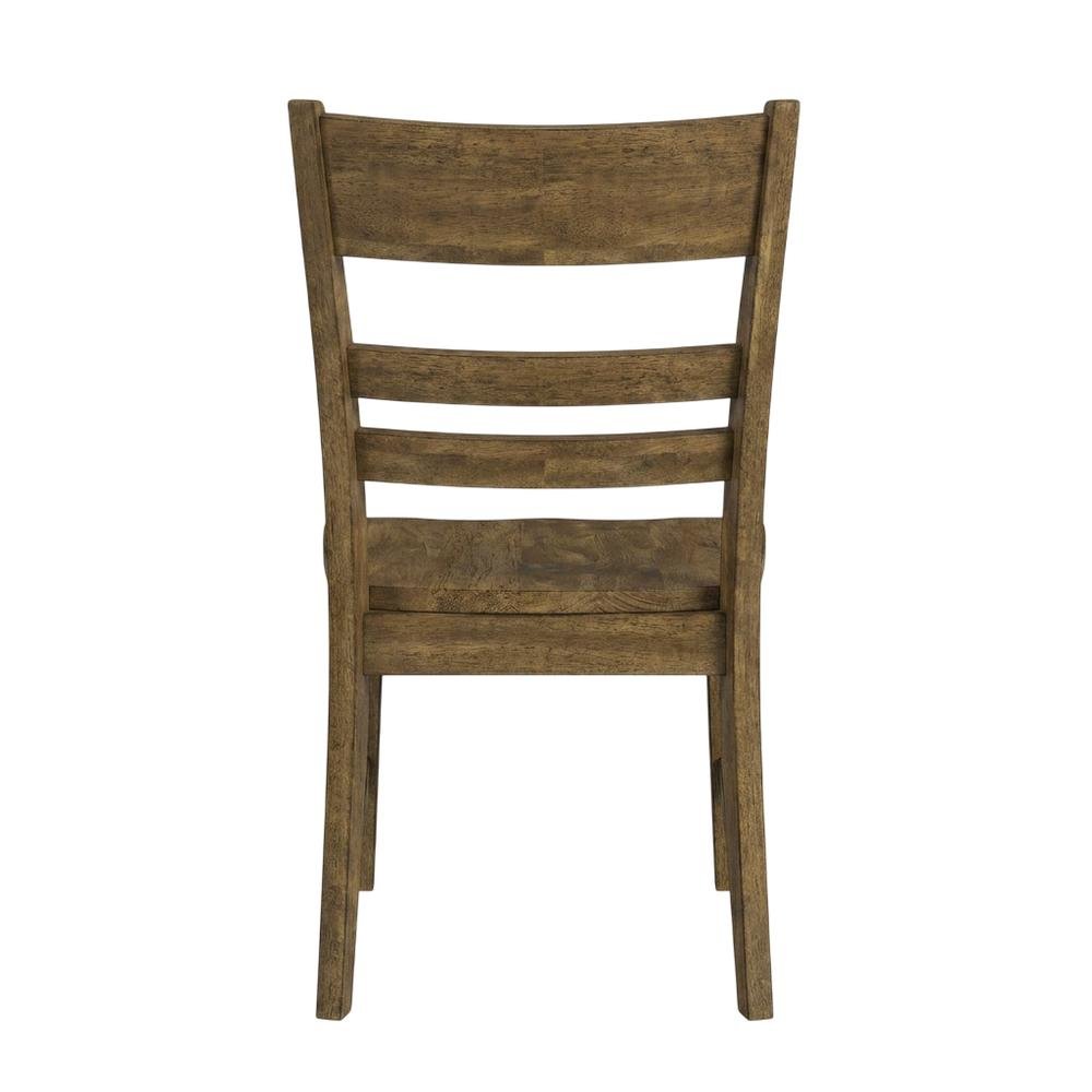 Toasted Java Ladderback Side Chairs with Wood Seats, Transitional Style Set of 2. Picture 4