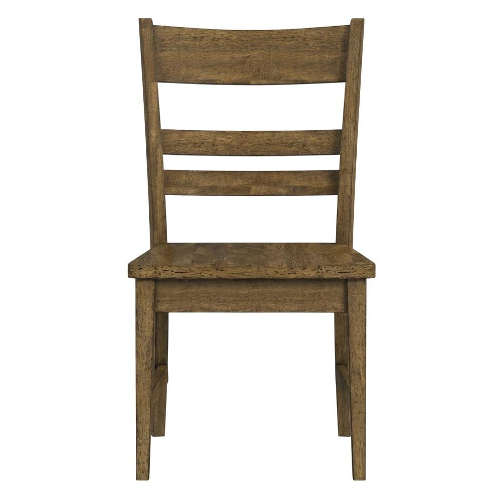 Toasted Java Ladderback Side Chairs with Wood Seats, Transitional Style Set of 2. Picture 5