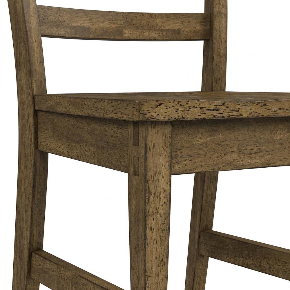 Toasted Java Ladderback Side Chairs with Wood Seats, Transitional Style Set of 2. Picture 7