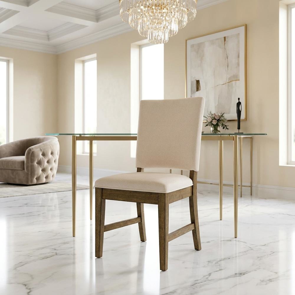 Toasted Java ladderback side chairs with upholstered seats, 2-piece set. Picture 2