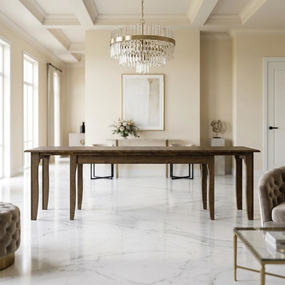 Extendable Dining Table in Toasted Java Finish, Seats Up to 10. Picture 3