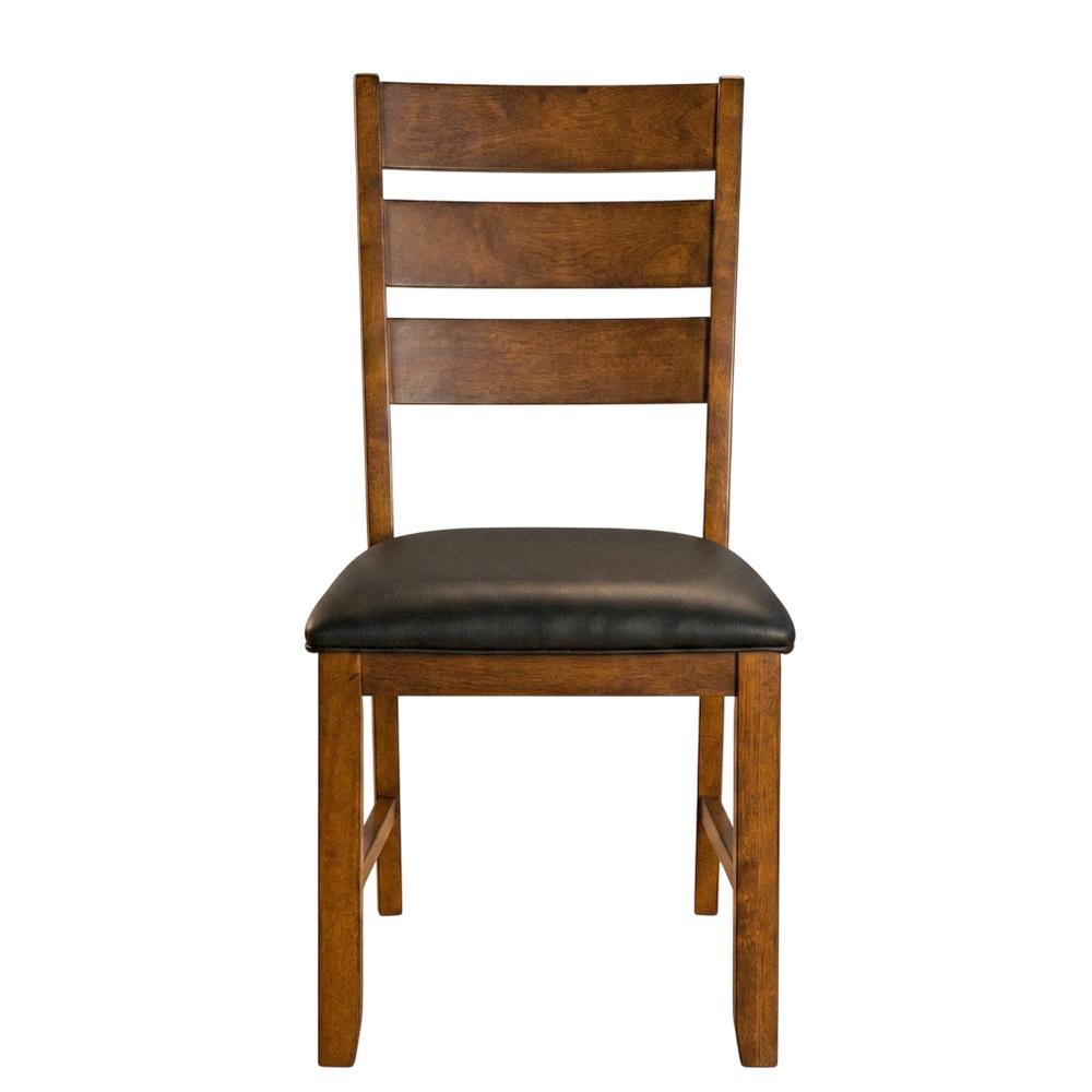 Mango Upholstered Side Chairs with Distressed Finish and Rustic Style, Set of 2. Picture 4
