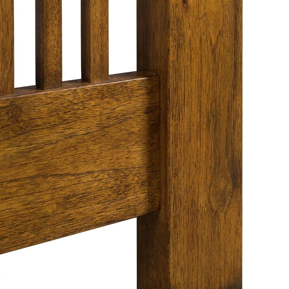Mission-Style Queen Slat Bed in Harvest Finish with Mindi Wood. Picture 6