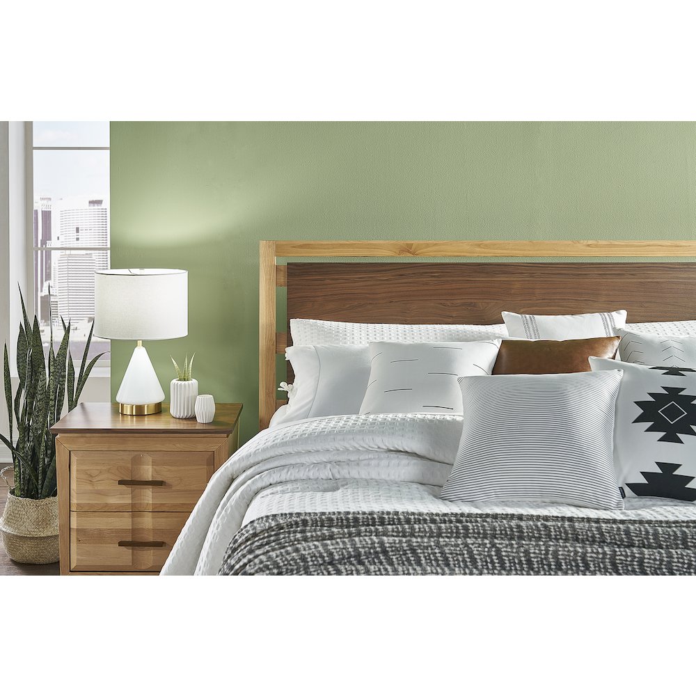 Modway Queen Panel Angled Bed, Natural Alder & Warm Walnut. Picture 3