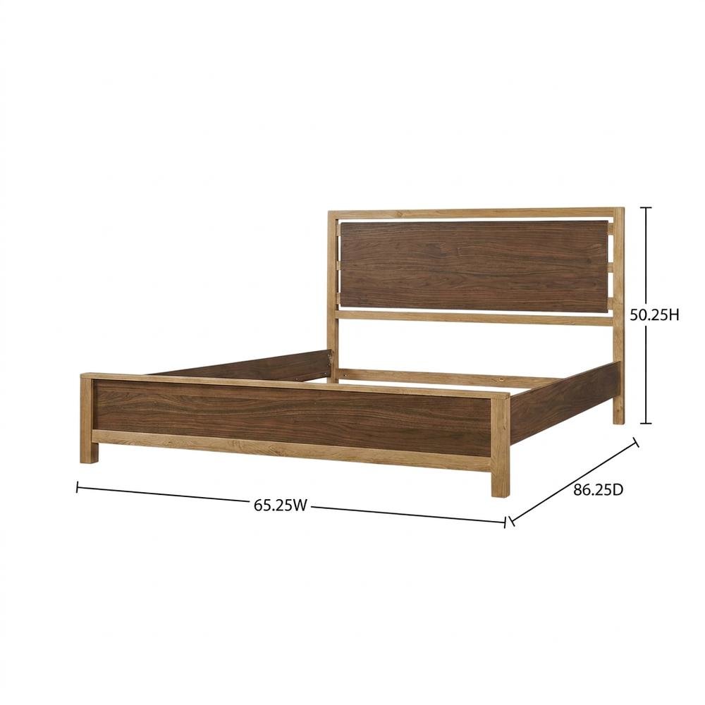 Transitional Queen Platform Bed with Natural Alder and Warm Walnut Finish. Picture 7