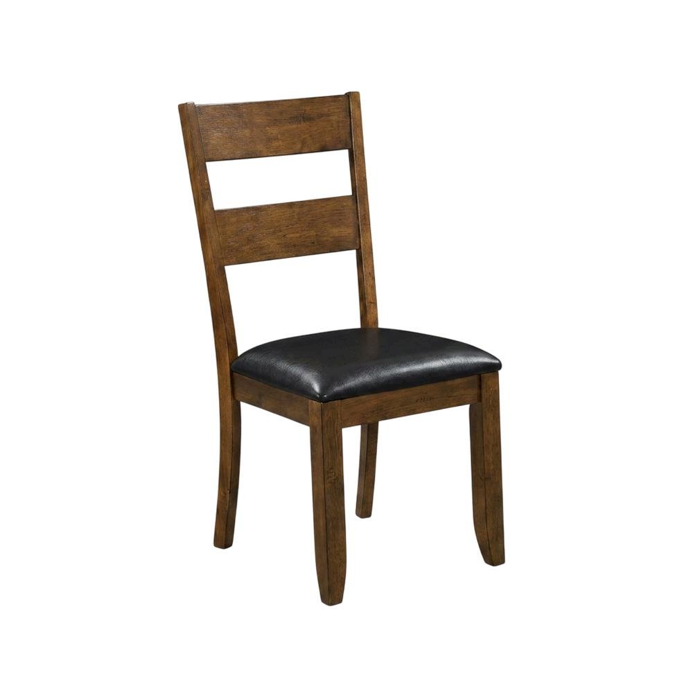 Rustic Whiskey Ladderback Side Chairs with Upholstered Seats (2 Pack). Picture 4