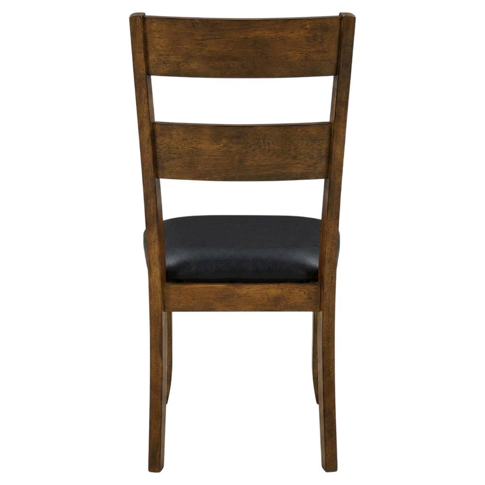 Rustic Whiskey Ladderback Side Chairs with Upholstered Seats (2 Pack). Picture 5