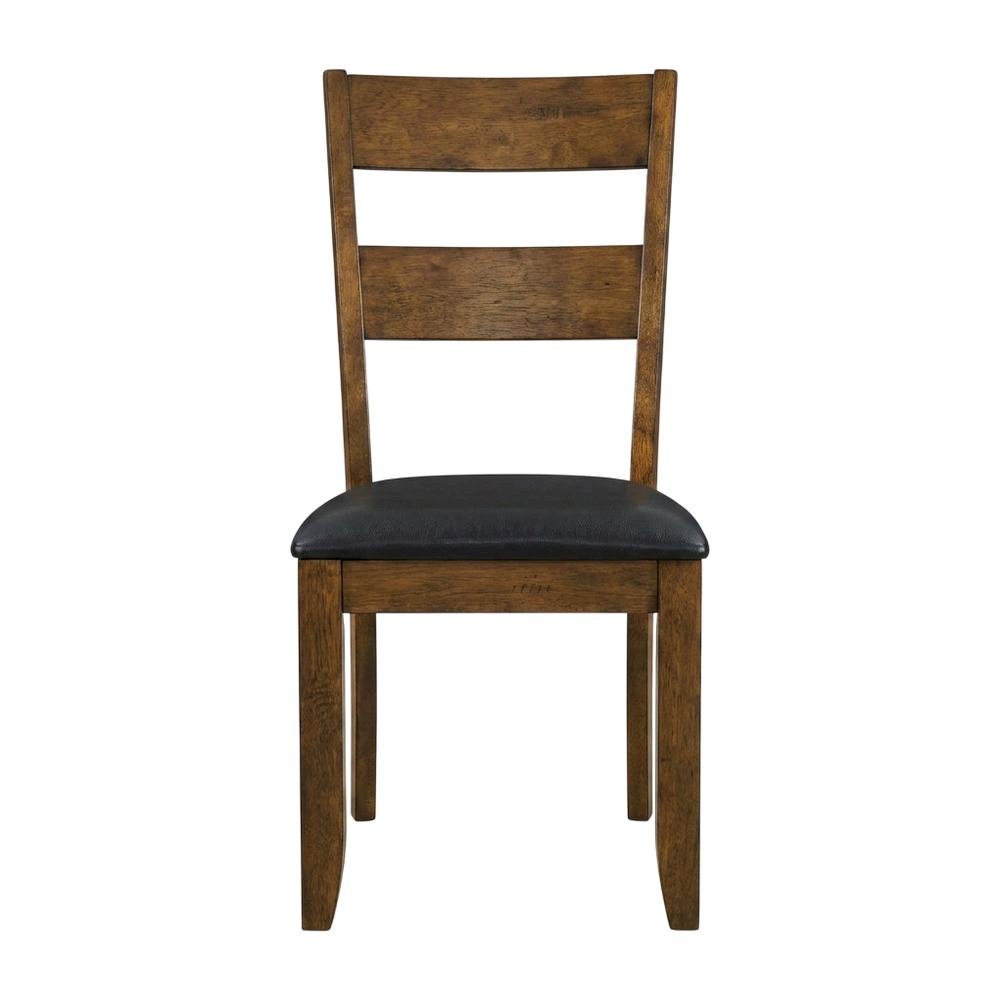 Rustic Whiskey Ladderback Side Chairs with Upholstered Seats (2 Pack). Picture 6