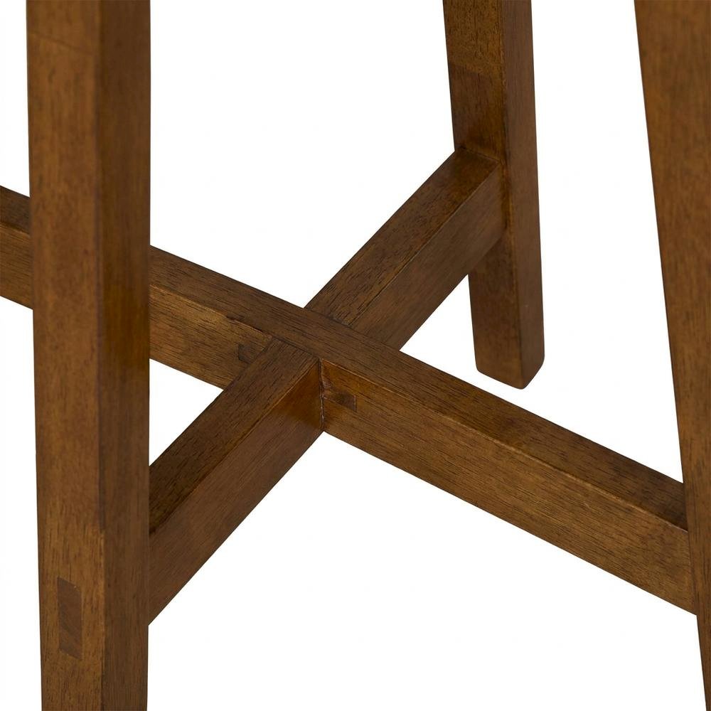 Rustic Whiskey Counter Stool Set with Upholstered Faux Leather Seats (2 Pack). Picture 5