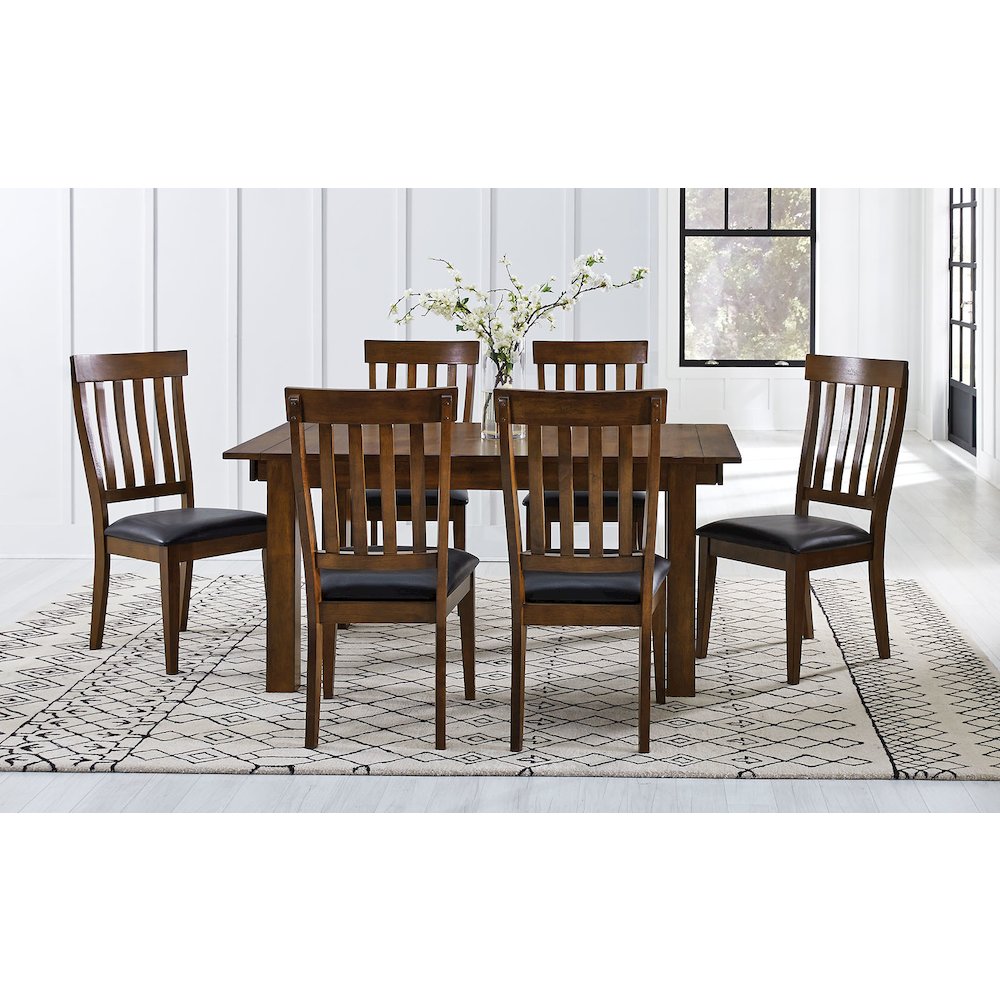 64" - 100" Dining Height Leg Table with (2) 18" Butterfly Leaves, Rustic Whiskey. Picture 5