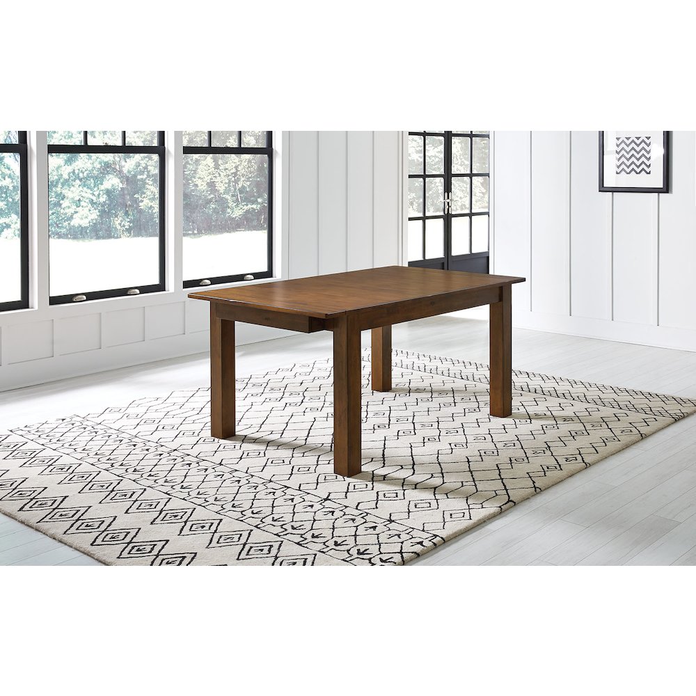 64" - 100" Dining Height Leg Table with (2) 18" Butterfly Leaves, Rustic Whiskey. Picture 2