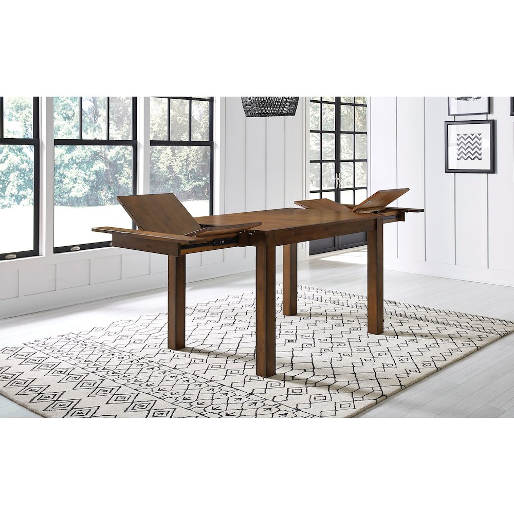 64"-100" Gathering Height Leg Table with (2) 18" Butterfly Leaves,Rustic Whiskey. Picture 3