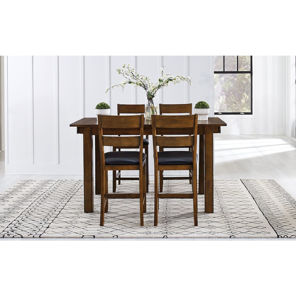 64"-100" Gathering Height Leg Table with (2) 18" Butterfly Leaves,Rustic Whiskey. Picture 7