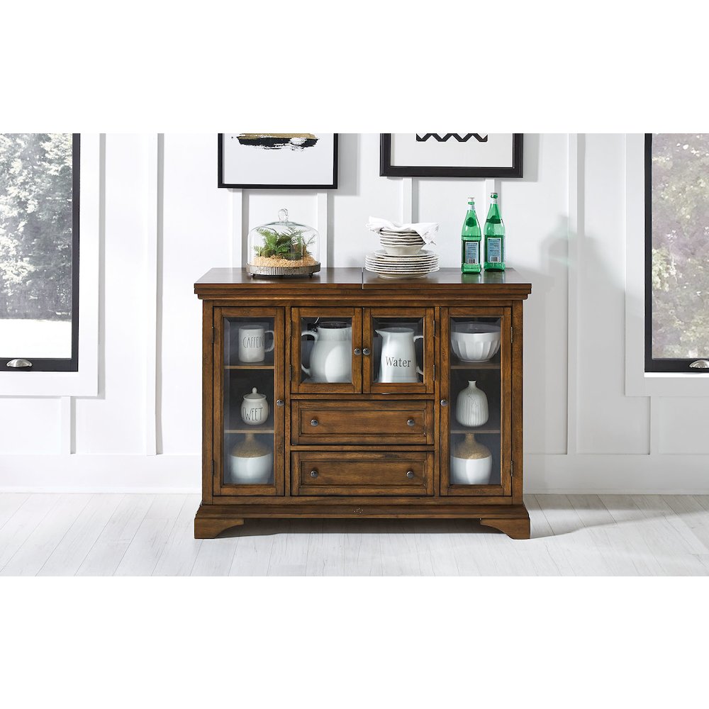 Mariposa Flip-Top Server, Rustic Whiskey. Picture 4