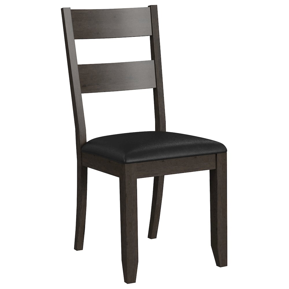 Mariposa Ladderback Side Chair, with Upholstered Seat (2 pack), Warm Gray. Picture 3