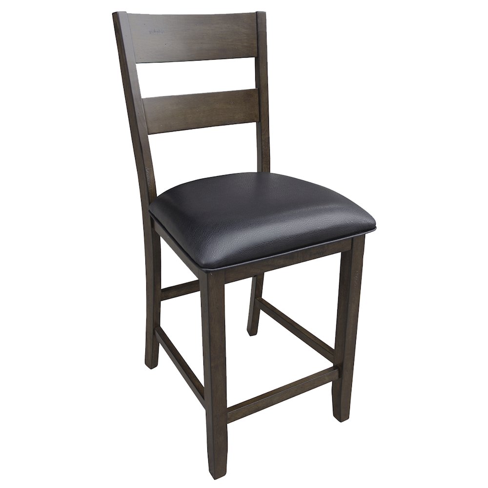 Mariposa Ladderback Counter Chair, with Upholstered Seat (2 pack), Warm Gray. Picture 1