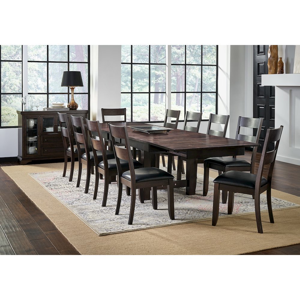Mariposa 78" - 132" Trestle Table with (3) 18" Butterfly Leaves, Warm Gray. Picture 8