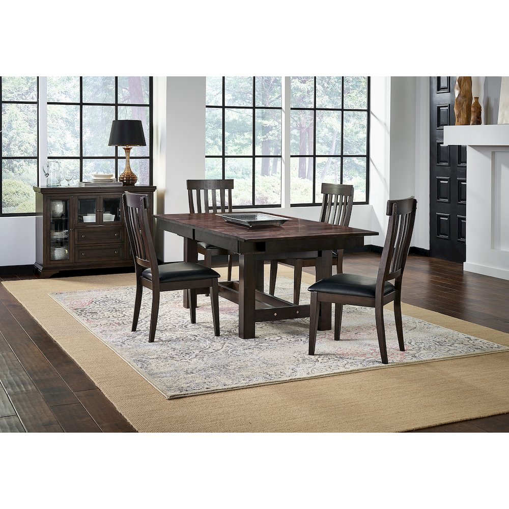 Mariposa 78" - 132" Trestle Table with (3) 18" Butterfly Leaves, Warm Gray. Picture 11