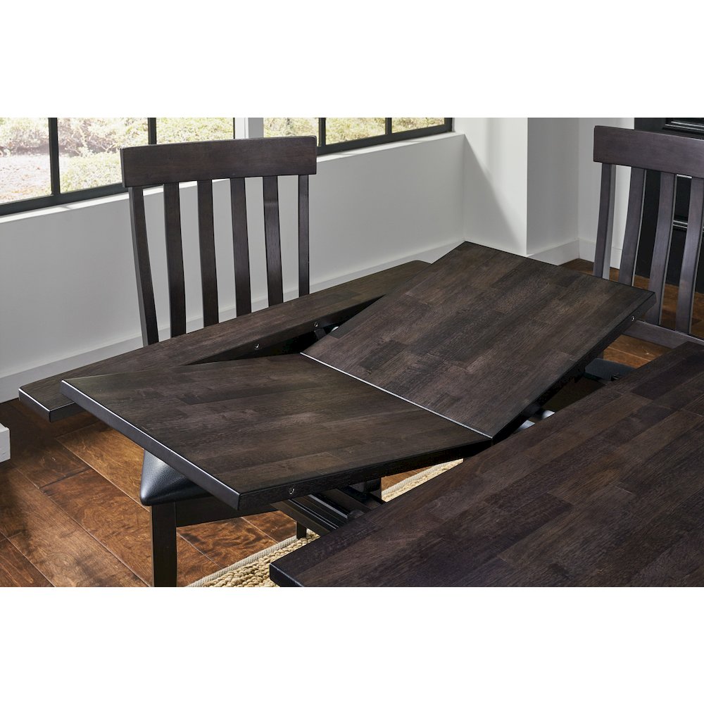 64" - 100" Dining Height Leg Table with (2) 18" Butterfly Leaves, Warm Gray. Picture 4