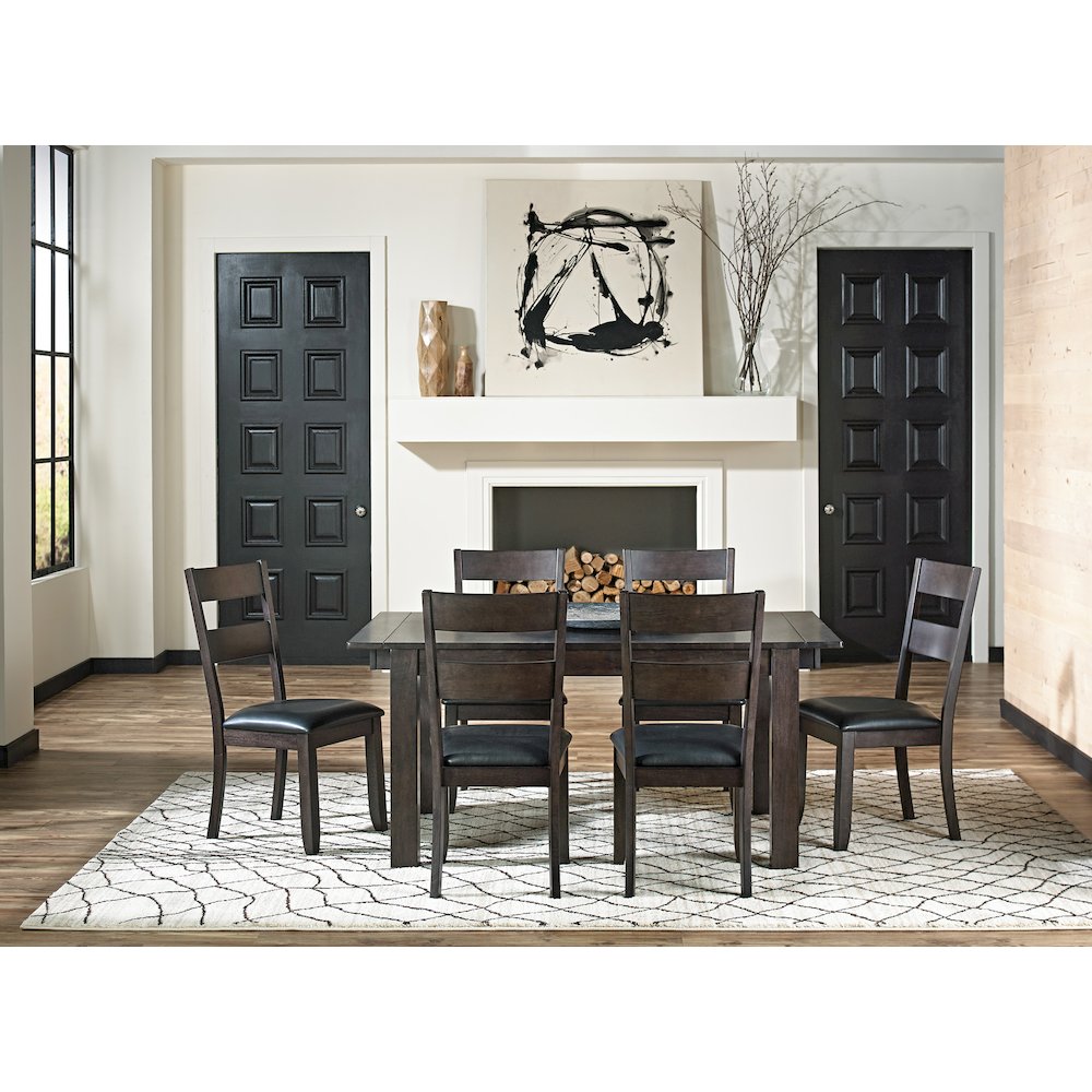64" - 100" Dining Height Leg Table with (2) 18" Butterfly Leaves, Warm Gray. Picture 6