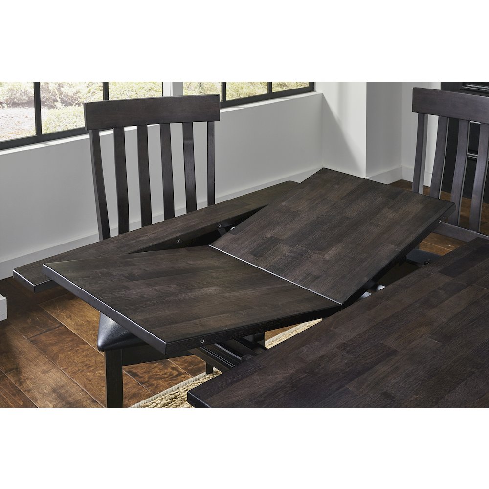 64" - 100" Gathering Height Leg Table with (2) 18" Butterfly Leaves, Warm Gray. Picture 3