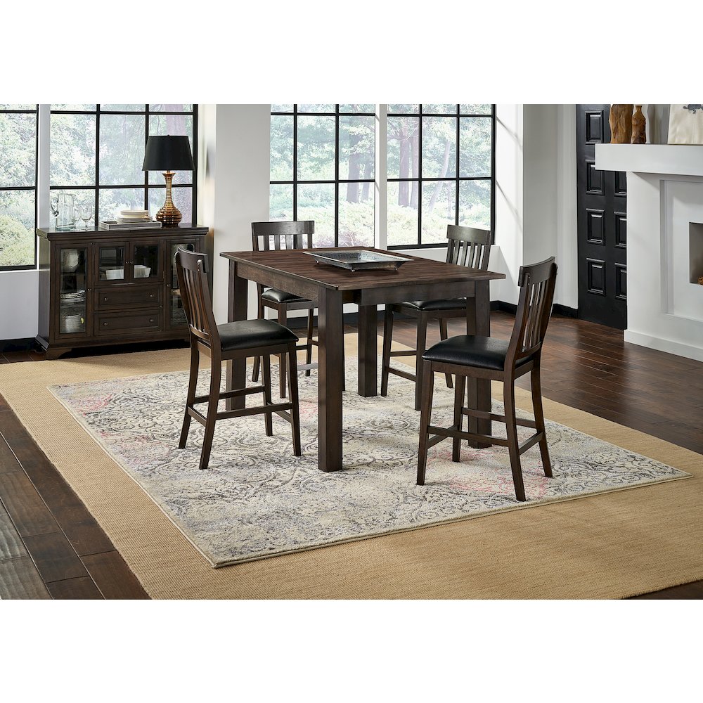 64" - 100" Gathering Height Leg Table with (2) 18" Butterfly Leaves, Warm Gray. Picture 8
