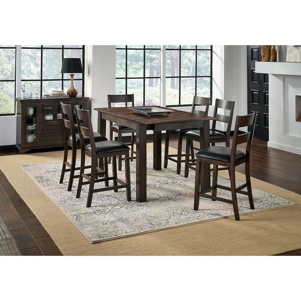 64" - 100" Gathering Height Leg Table with (2) 18" Butterfly Leaves, Warm Gray. Picture 9