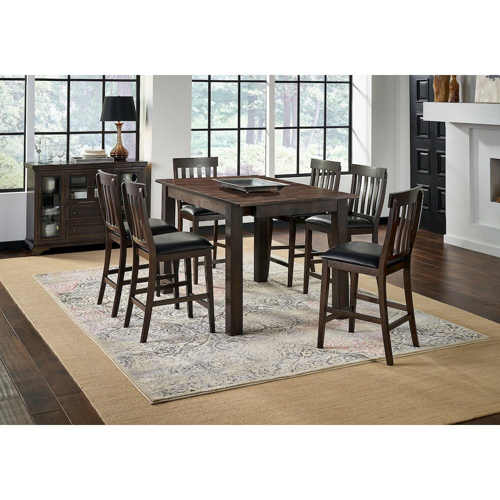 64" - 100" Gathering Height Leg Table with (2) 18" Butterfly Leaves, Warm Gray. Picture 11