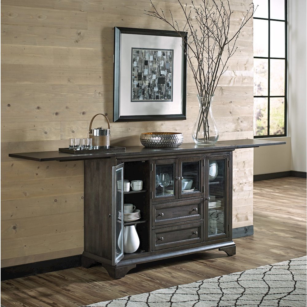Mariposa Flip-Top Server, Warm Gray. Picture 8