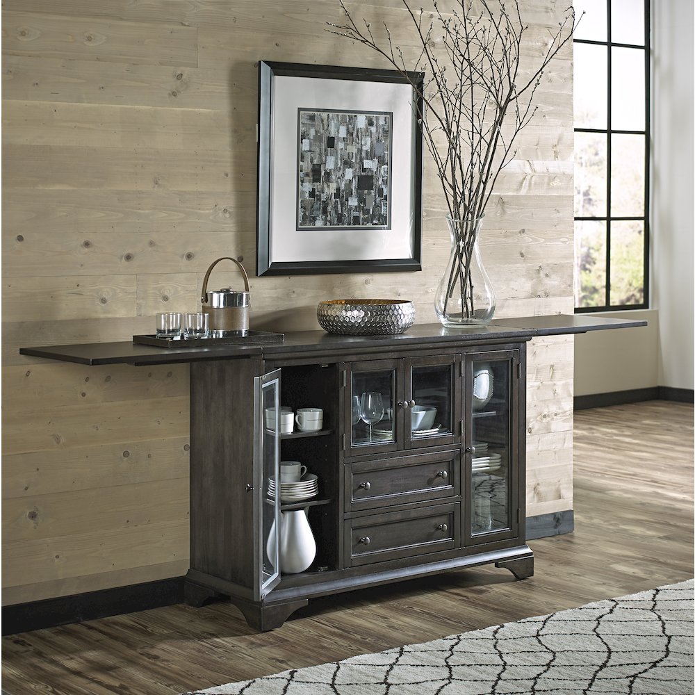 Mariposa Flip-Top Server, Warm Gray. Picture 9