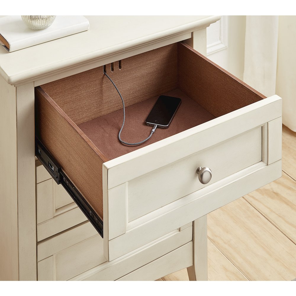Northlake Nightstand, White Linen. Picture 3