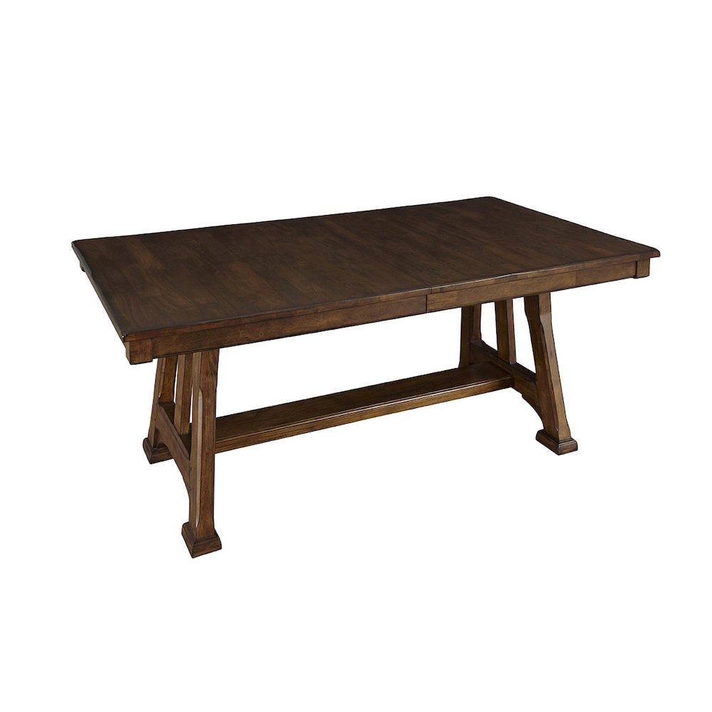 Ozark 72" - 92" Trestle Table with (1) 20" Butterfly Leaf, Warm Pecan. Picture 1