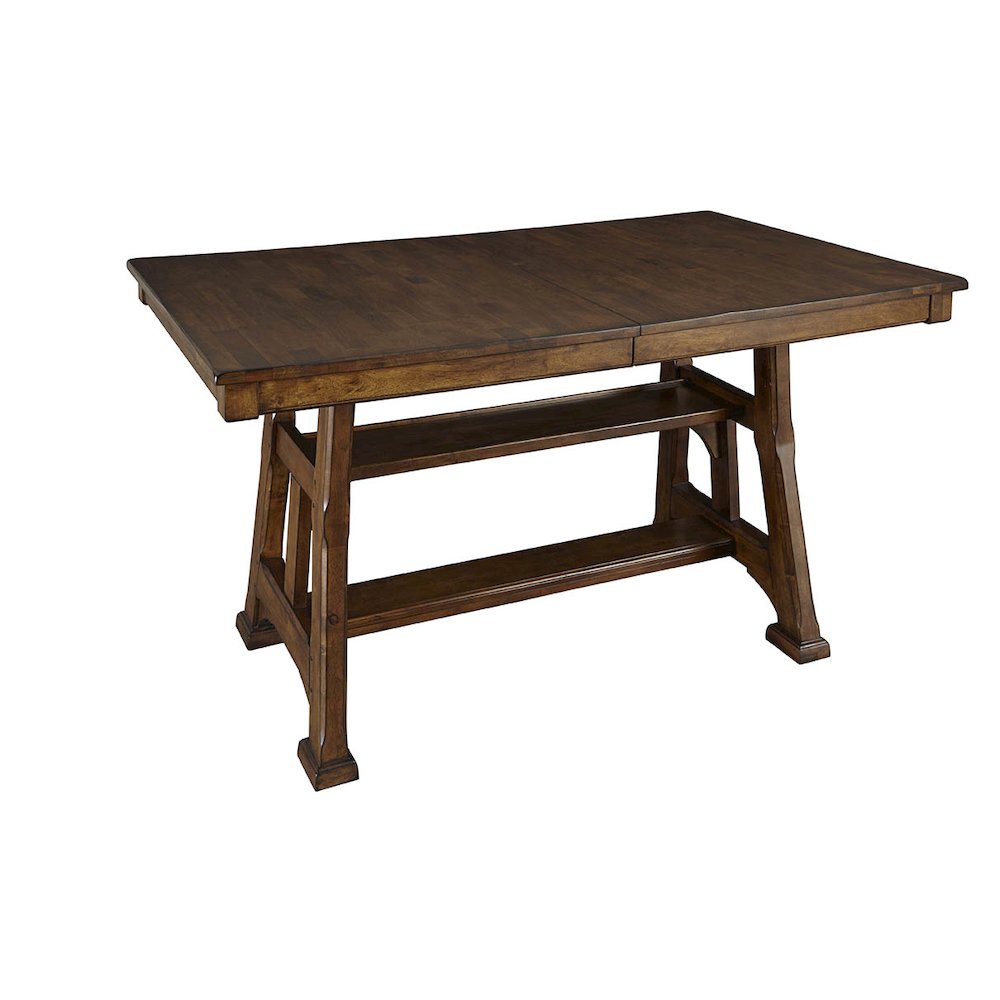 Adjustable Mango Dining Table in Warm Pecan Finish for 8-Persons. Picture 2