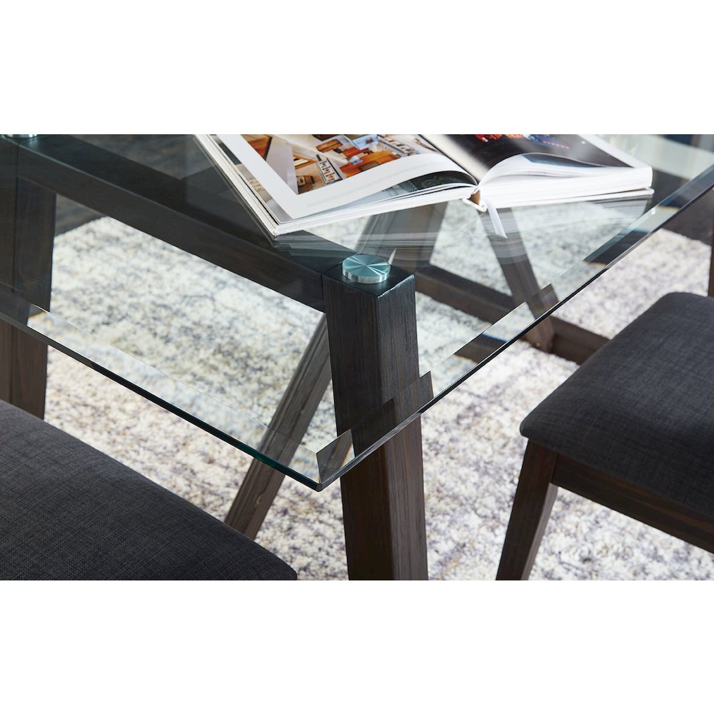 Palm Canyon 72" Glass Trestle Table, Carob Brown. Picture 8