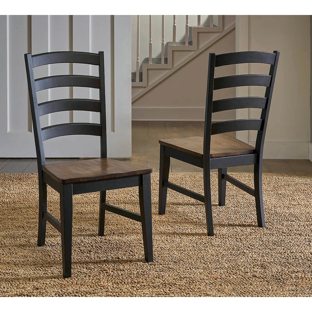 Stormy Ridge Ladderback Chair with Wood Seat (Set of 2). Picture 2