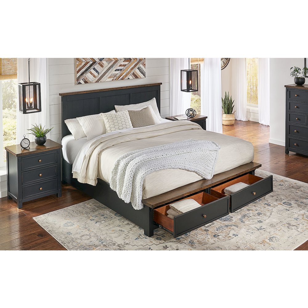 Stormy Ridge Queen Storage Bed, Chicory / Black. Picture 11