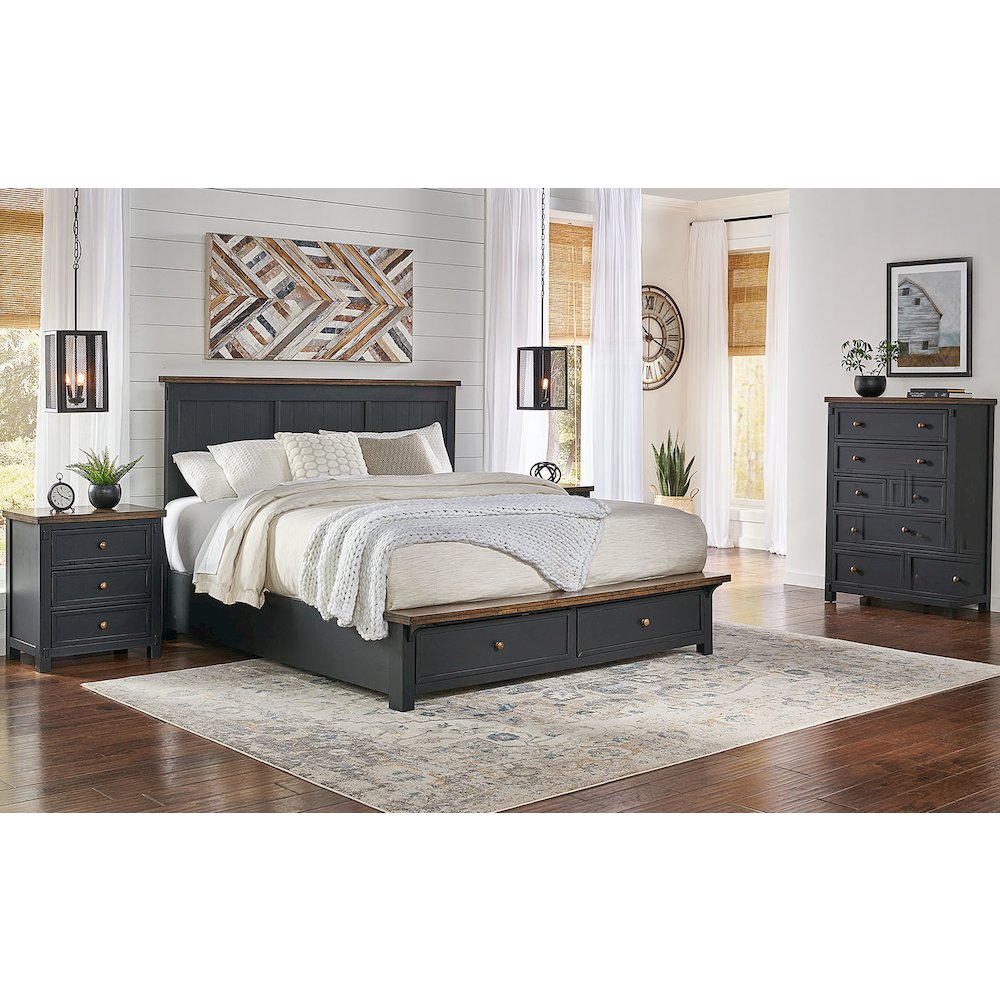 Stormy Ridge Queen Storage Bed, Chicory / Black. Picture 13