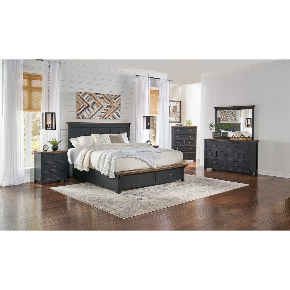 Stormy Ridge Queen Storage Bed, Chicory / Black. Picture 4