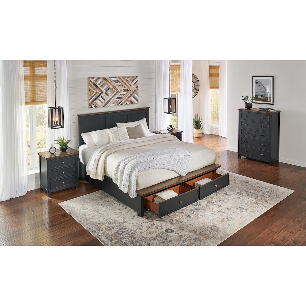 Stormy Ridge Queen Storage Bed, Chicory / Black. Picture 6
