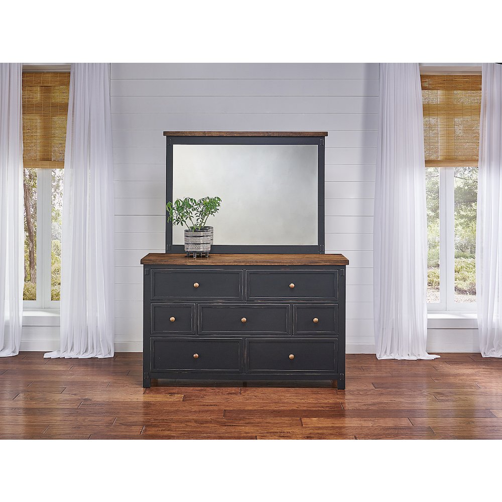 Stormy Ridge Dresser & Mirror, Chicory / Black. Picture 7
