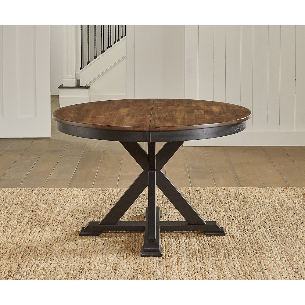 48" - 63" Oval Extending Dining Table with (1) 15" Table Leaf, Chicory / Black. Picture 4