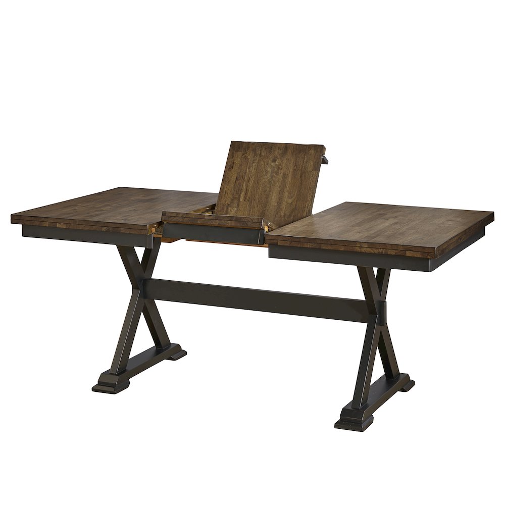 Stormy Ridge 54"-72" Trestle Table with (1) 18" Butterfly Leaf, Chicory / Black. Picture 4