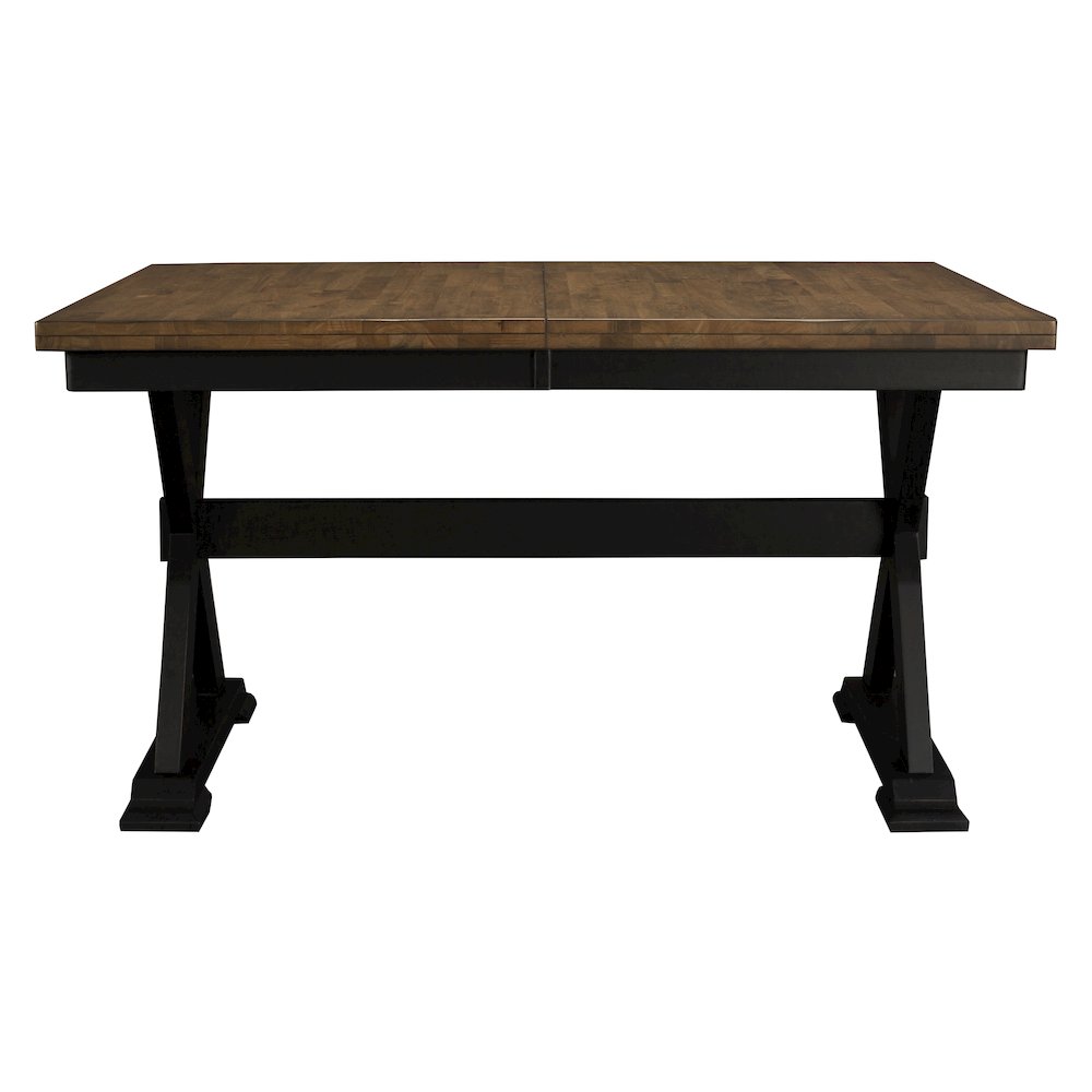 Stormy Ridge 54"-72" Trestle Table with (1) 18" Butterfly Leaf, Chicory / Black. Picture 2
