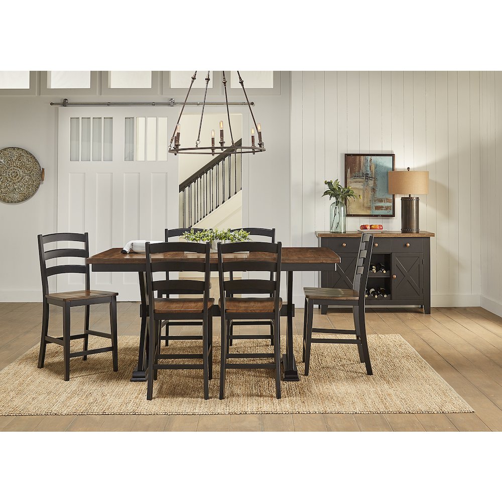 54" - 72" Gather Height Table with (1) 18" Butterfly Leaf, Chicory / Black. Picture 7