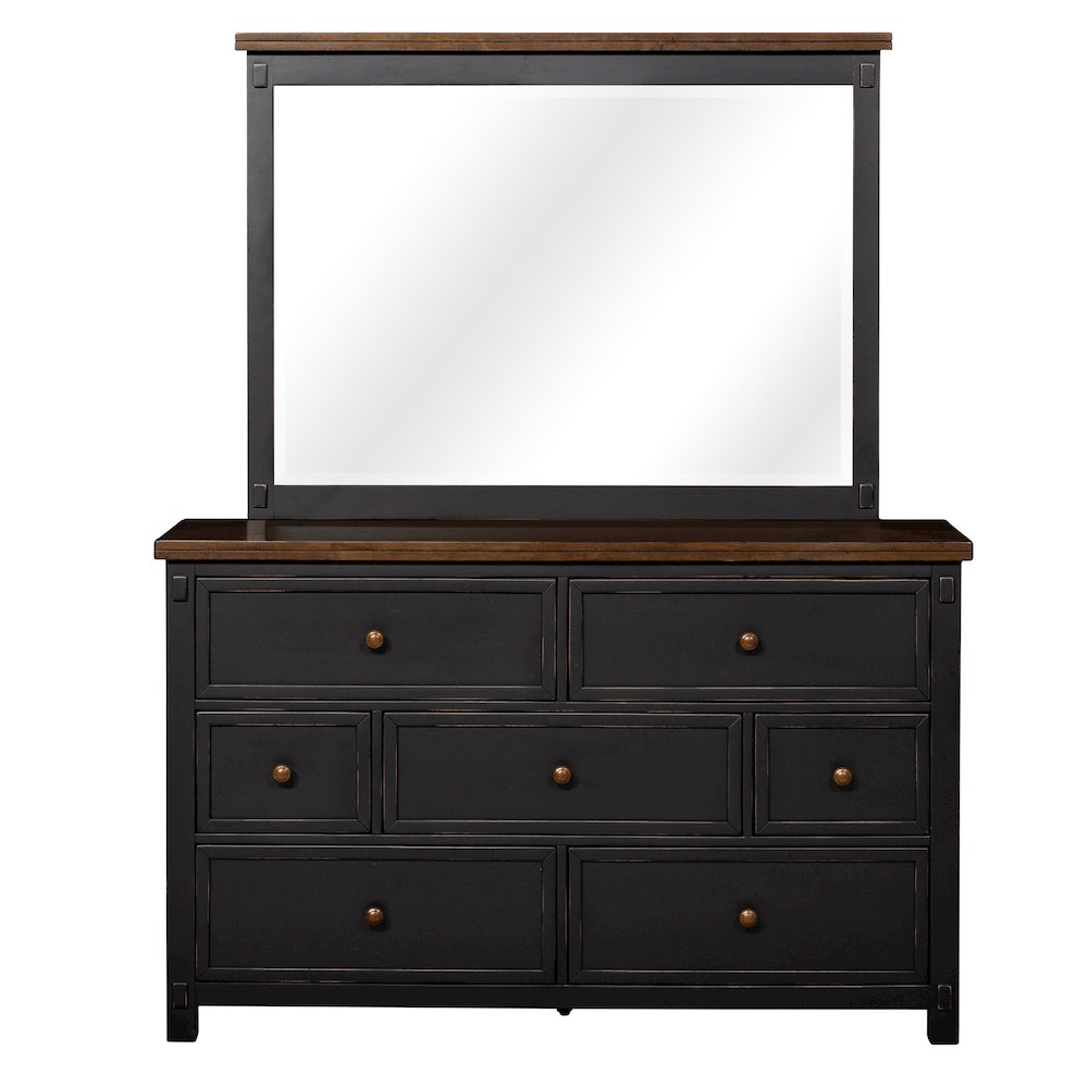 Stormy Ridge Dresser & Mirror, Chicory / Black. Picture 1