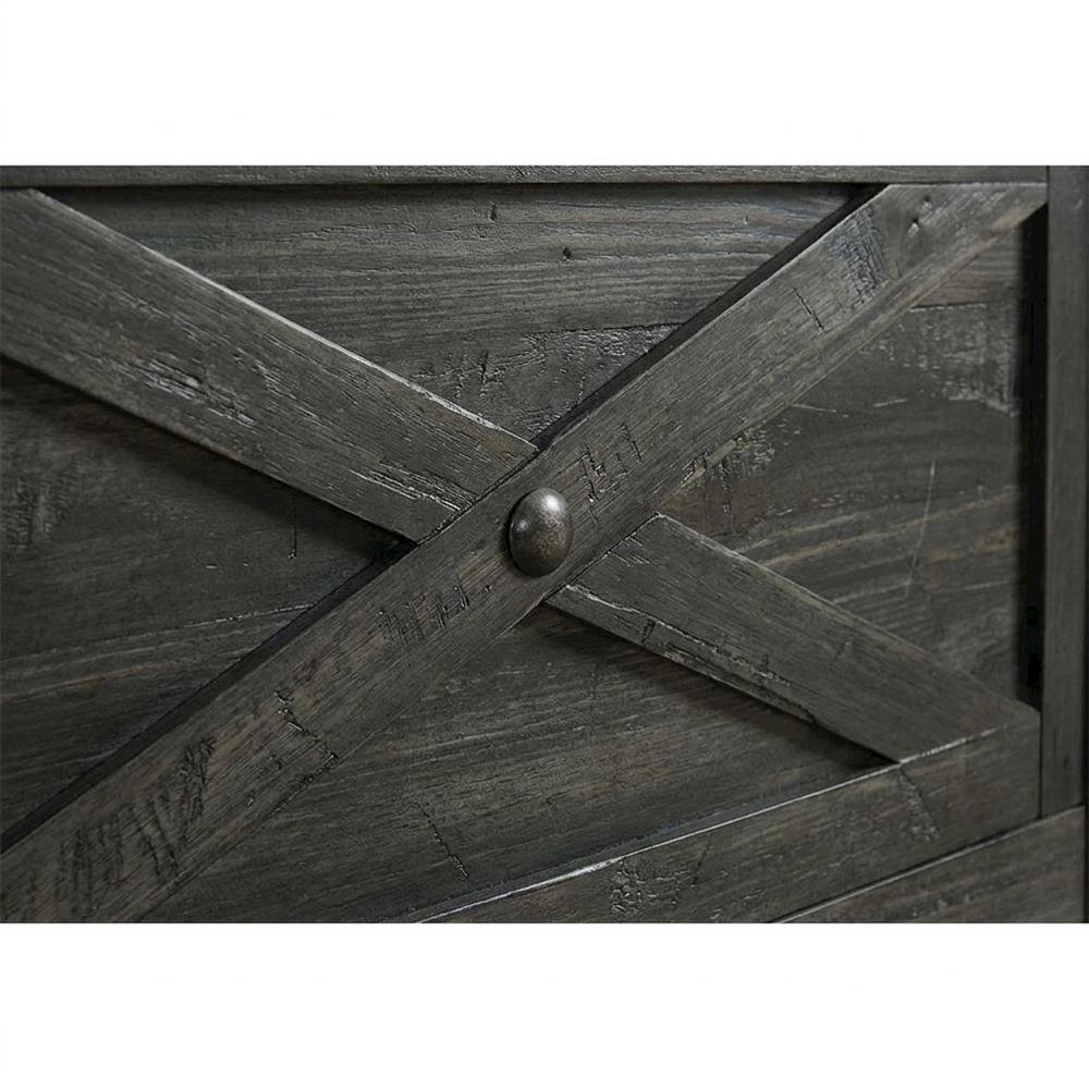 Charcoal Rustic Storage Bed with Integrated Bench and Solid Pine Construction. Picture 6