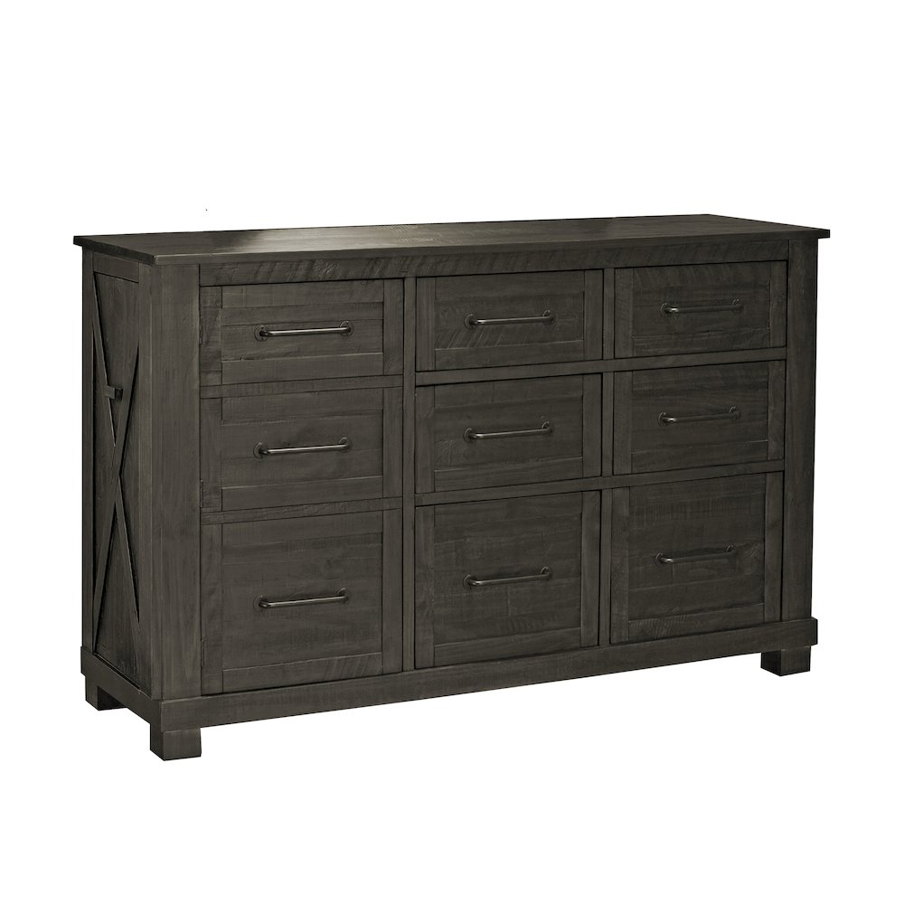Sun Valley 9-Drawer Dresser, Charcoal Finish. Picture 1