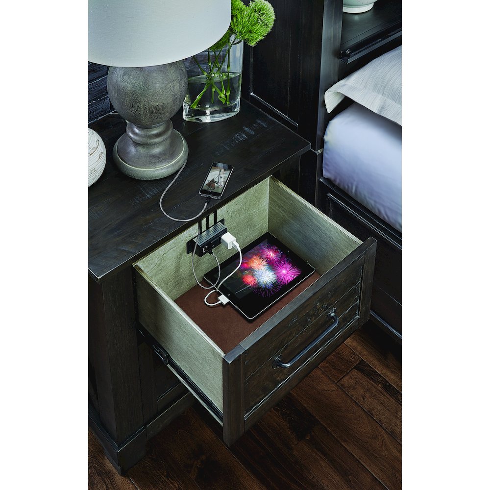 Sun Valley Nightstand, Charcoal Finish. Picture 6