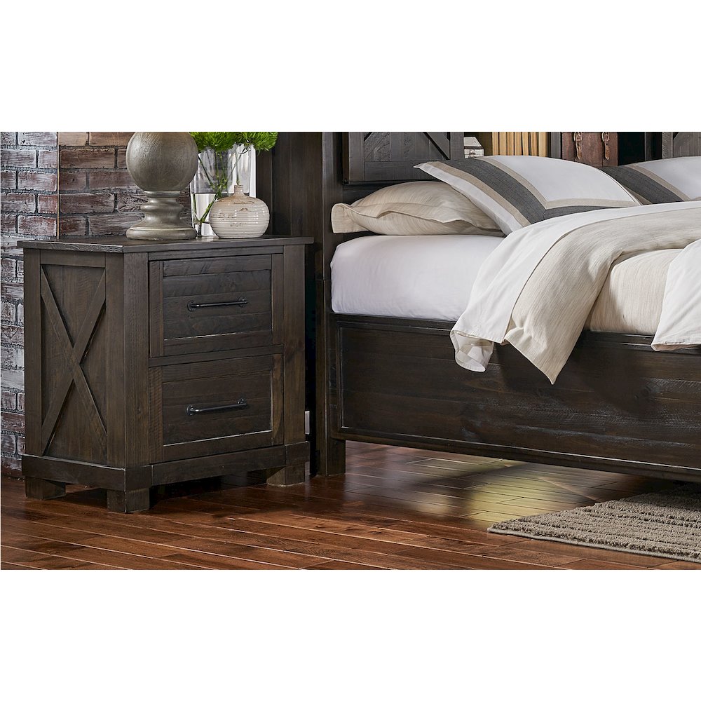 Sun Valley Nightstand, Charcoal Finish. Picture 4