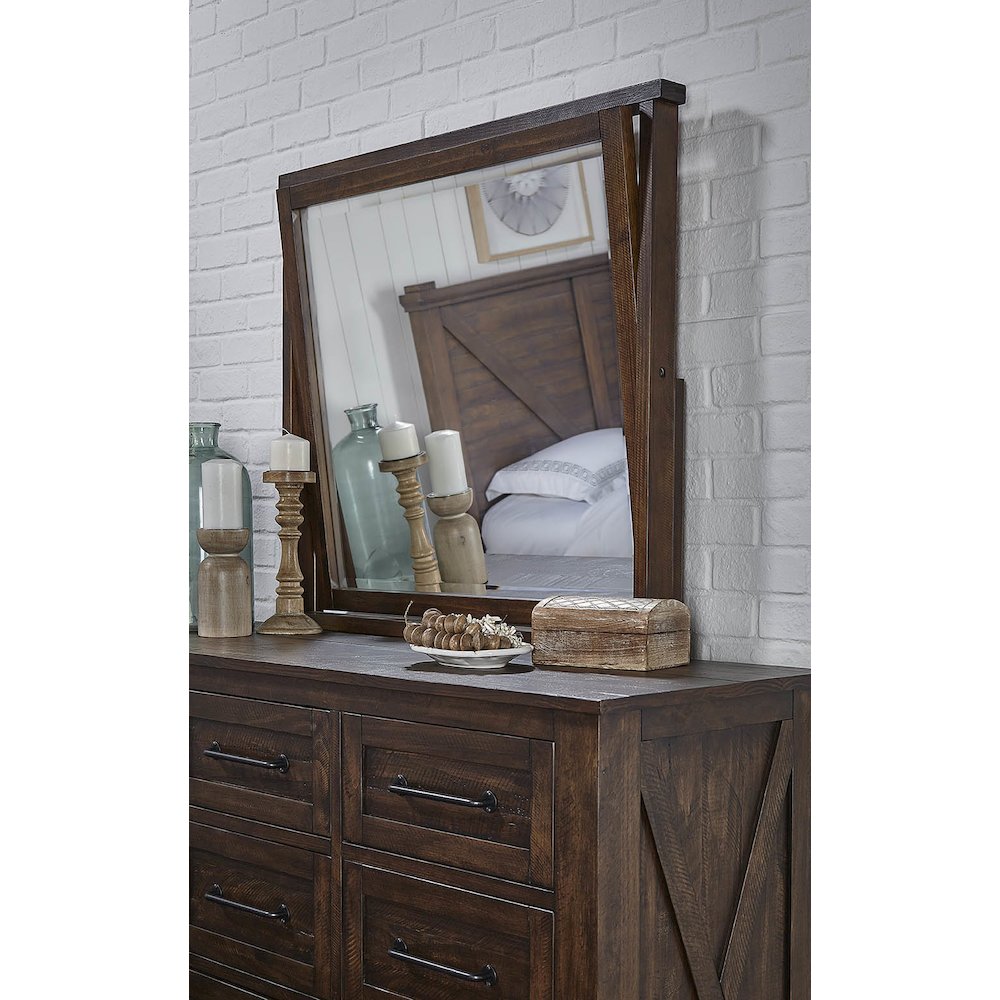 Sun Valley Mirror, Rustic Timber Finish. Picture 1